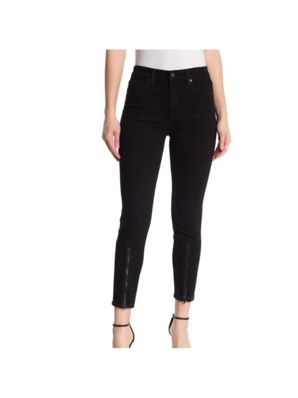 𝅺high wasted zip cuff skinny jeans